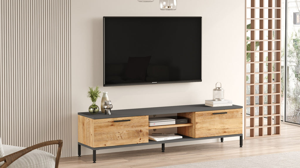 Meubles Tv Rl1-Aa - Pin Atlantique / Anthracite