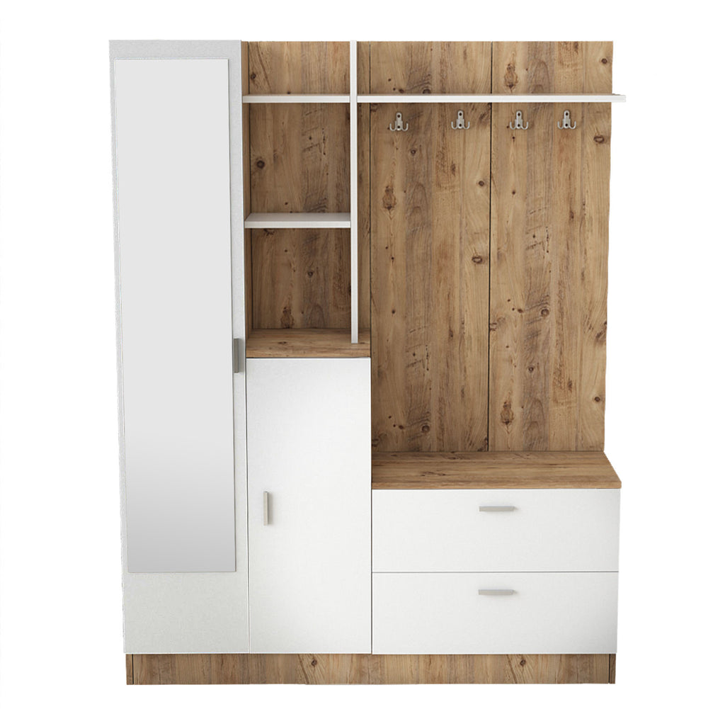 Muebles de Entrada Dd5-Aw - Pino Atlántico / Blanco