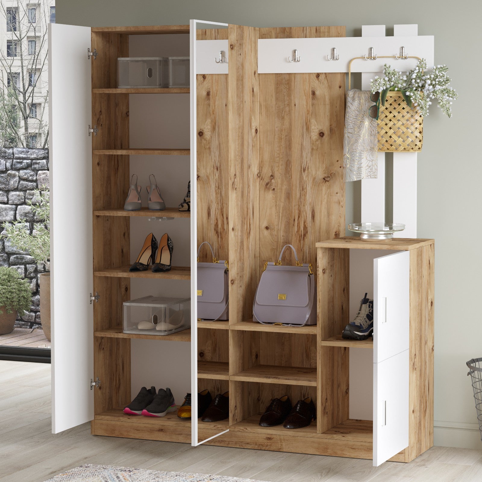 Hallway Unit Dd8-Aw - Atlantic Pine / White