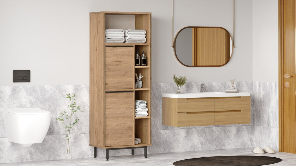 On10C-S Bathroom Cabinet - Walnut