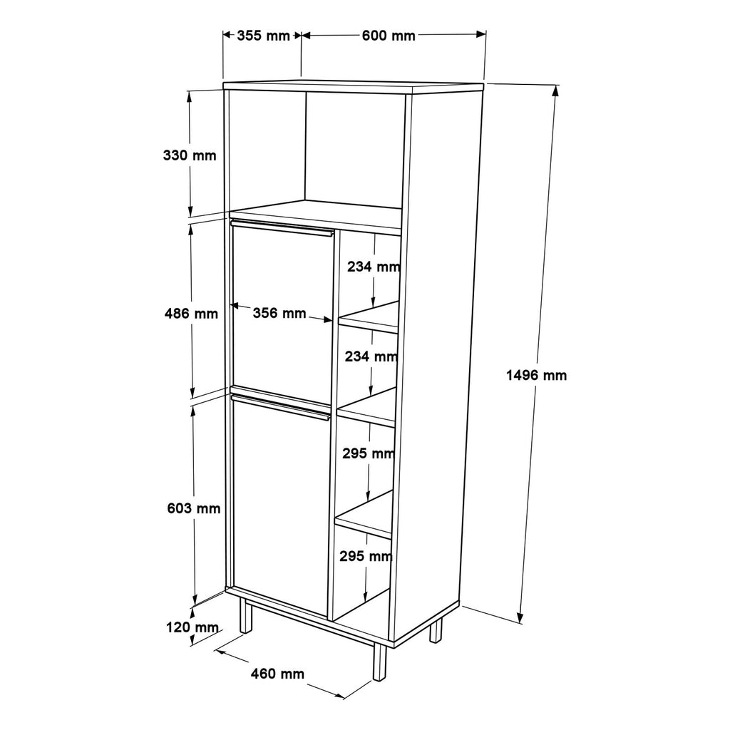 On10C-S Bathroom Cabinet - Walnut
