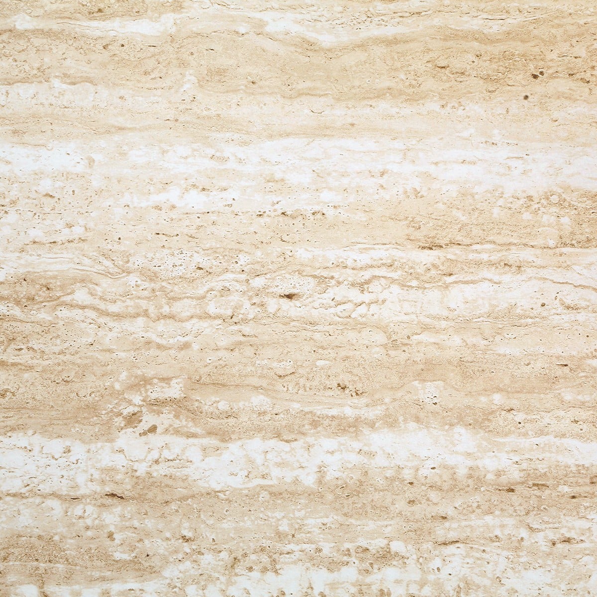 Helios - 3-Door Sideboard with Travertine-Effect Top - Light Wood and Travertine