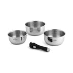 Fauchon - 3 Casseroles Amovibles Inox 18/8 Induction - 16/18/20 Cm - Argent