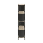 Eklo - 5 Tier High Shelf - Wood & Metal - Black