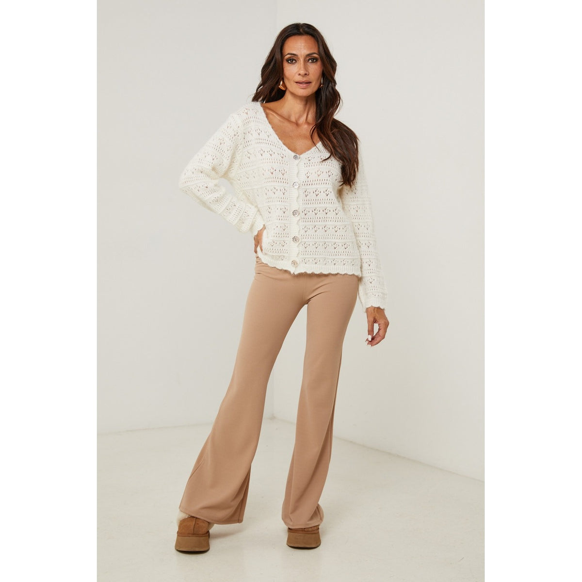 Strickjacke – Ecru