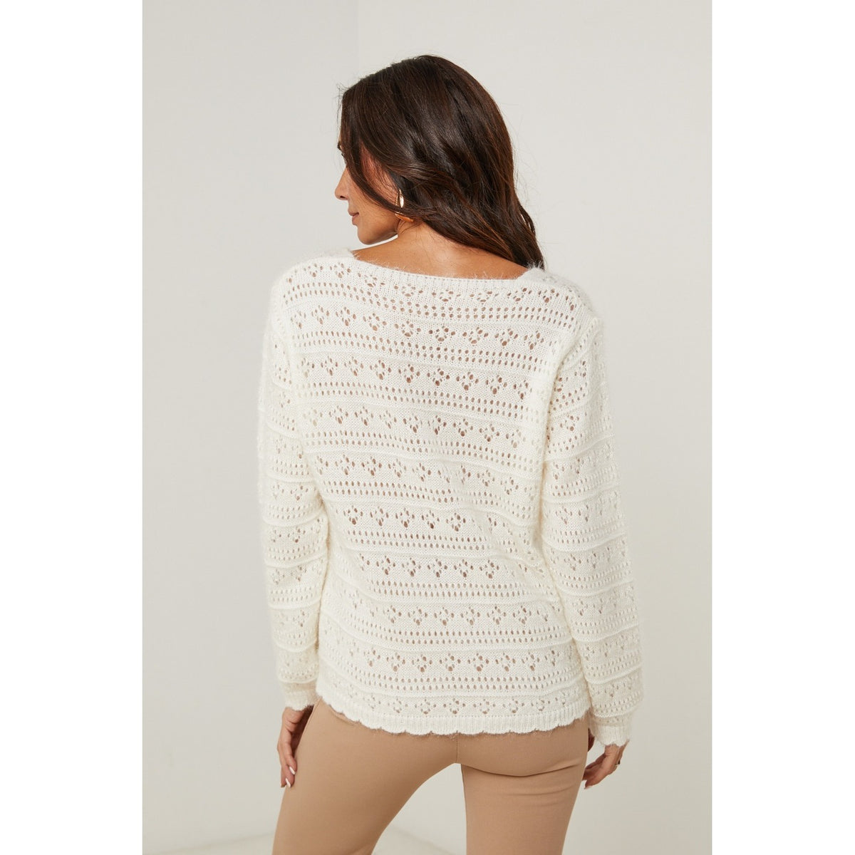 Strickjacke – Ecru
