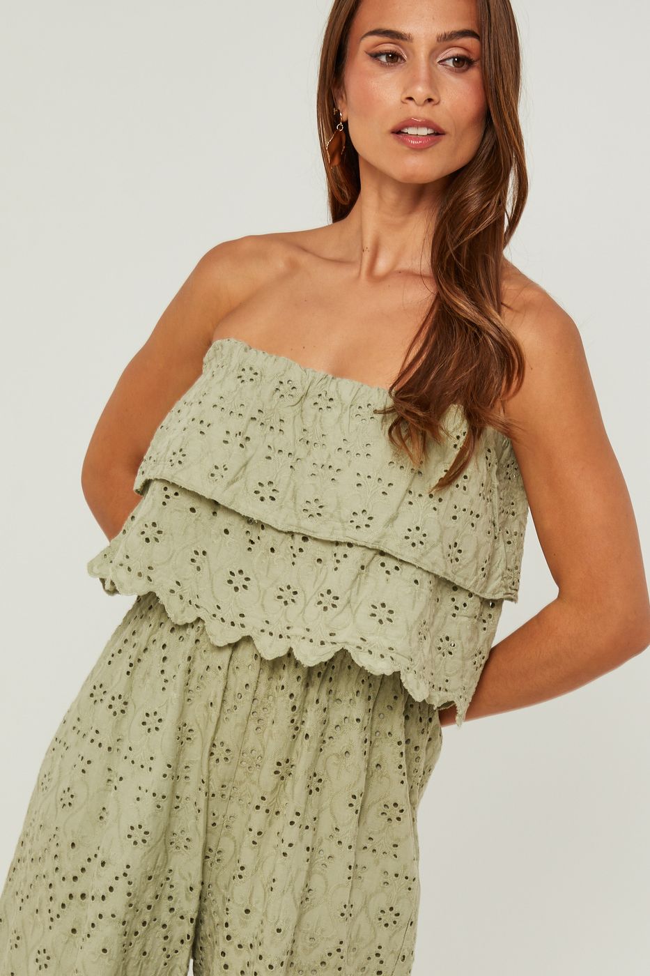 Conjunto de camisa y pantalones cortos - Caqui