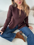 Albane Chocolate Fine Peplum Sweater