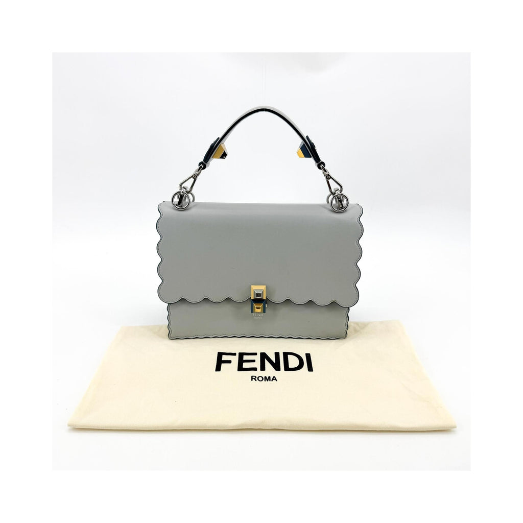 Fendi - Kan I Medium leather handbag - Grey