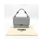 Fendi - Kan I Medium leather handbag - Grey