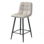 Sia - Lot De 2 Tabourets Rembourrés - Tissu Chiné Beige