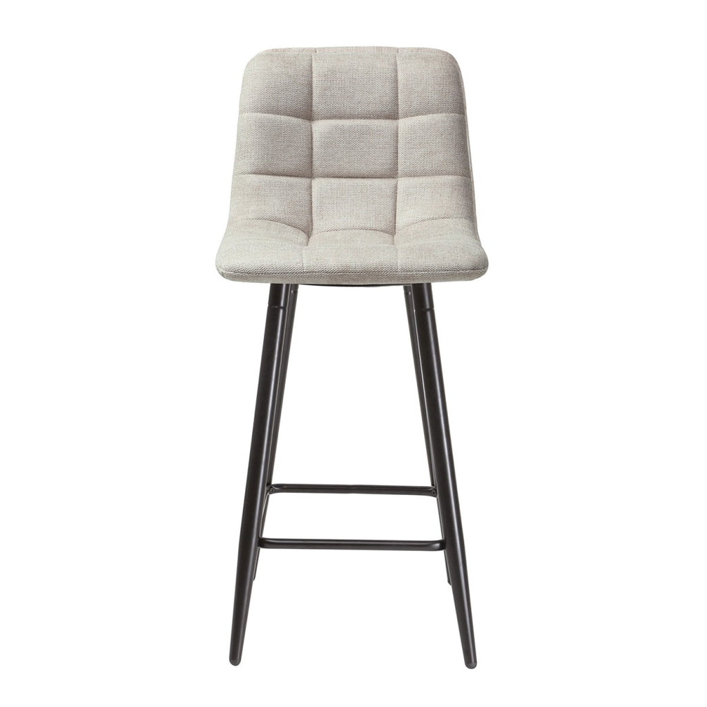 Sia - Lot De 2 Tabourets Rembourrés - Tissu Chiné Beige