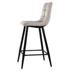 Sia - Lot De 2 Tabourets Rembourrés - Tissu Chiné Beige