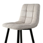 Sia - Lot De 2 Tabourets Rembourrés - Tissu Chiné Beige