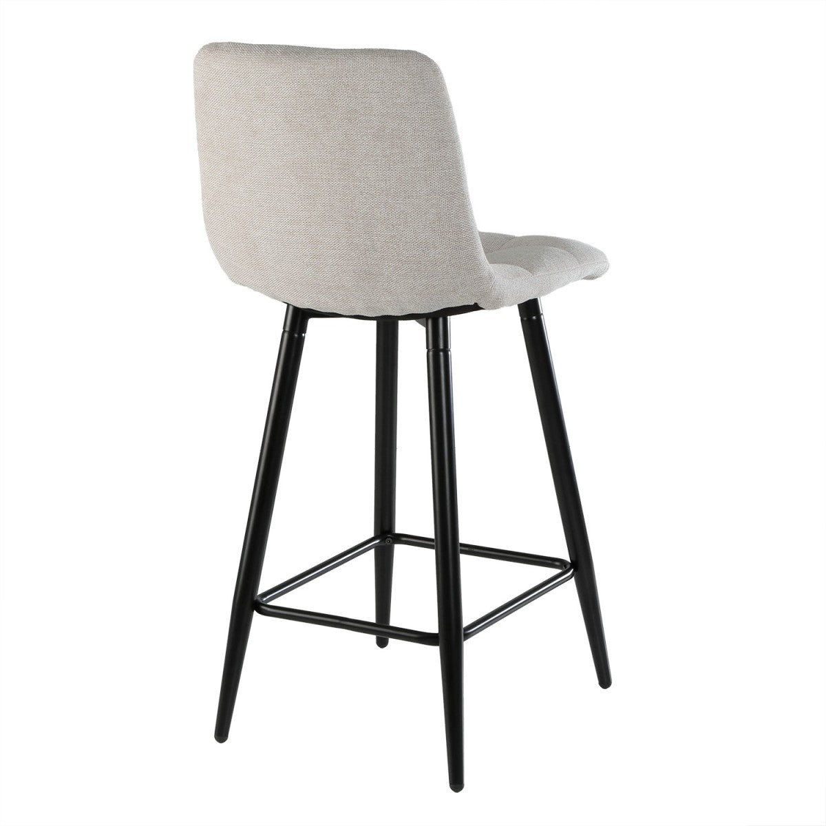 Sia - Lot De 2 Tabourets Rembourrés - Tissu Chiné Beige