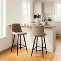 Sia - Set of 2 Padded Stools - Brown Mottled Fabric