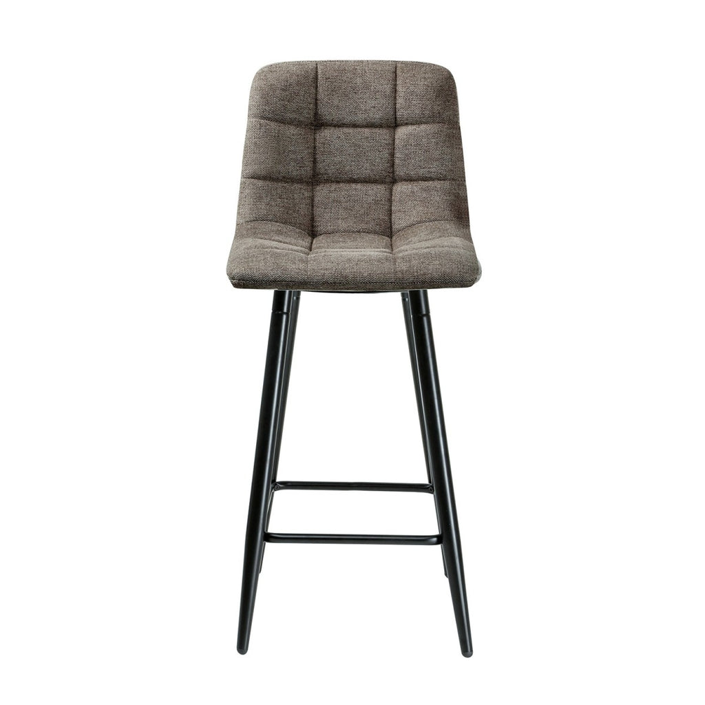 Sia - Set of 2 Padded Stools - Brown Mottled Fabric