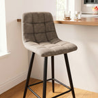 Sia - Set of 2 Padded Stools - Brown Mottled Fabric