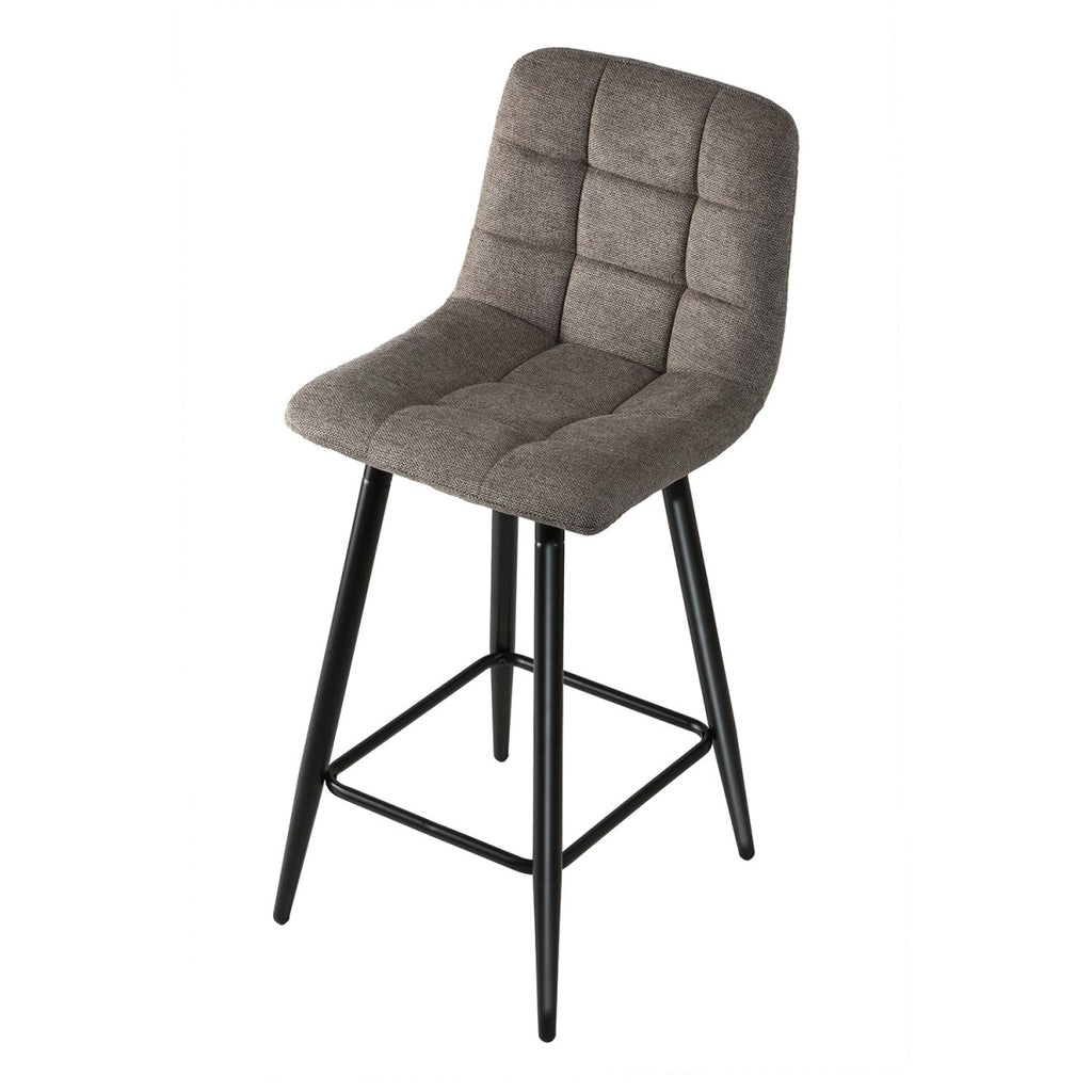 Sia - Set of 2 Padded Stools - Brown Mottled Fabric