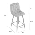 Sia - Set of 2 Padded Stools - Brown Mottled Fabric
