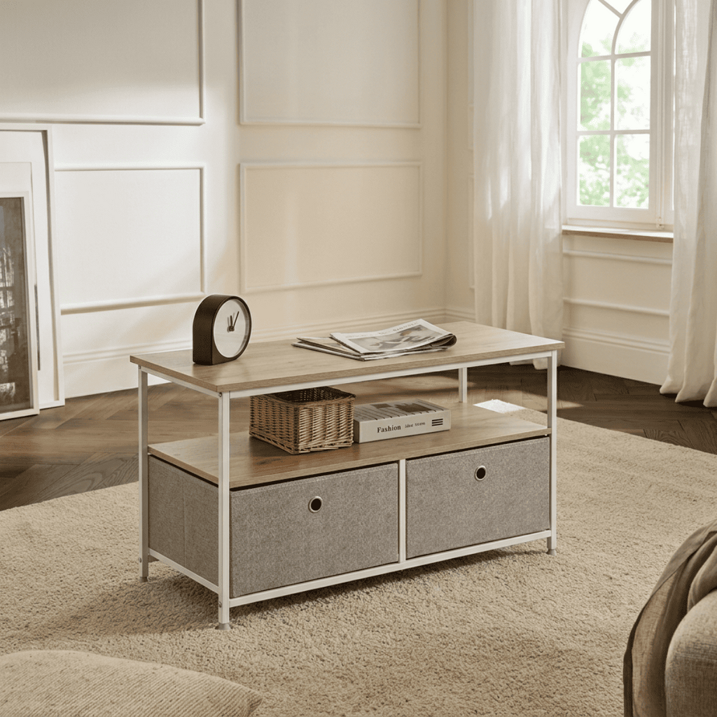 Lisa - Coffee Table 2 Drawers/2 Shelves - Light Oak