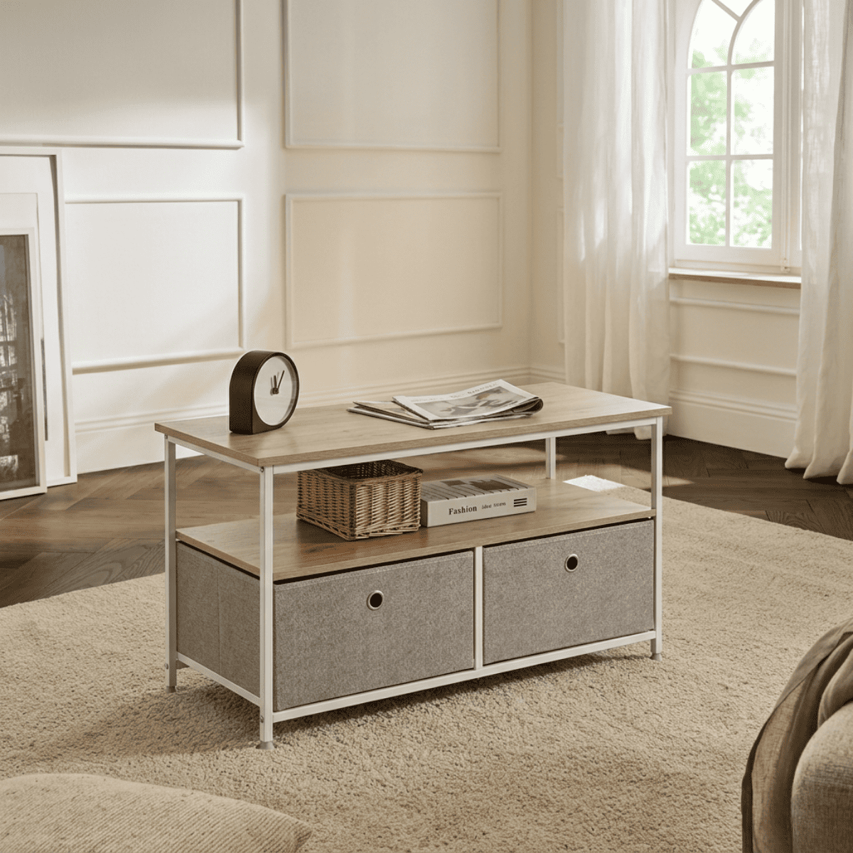 Lisa - Coffee Table 2 Drawers/2 Shelves - Light Oak