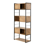 Lenny - Bookcase with 3 Sliding Doors - Light Wood