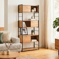 Lenny - Bookcase with 3 Sliding Doors - Light Wood