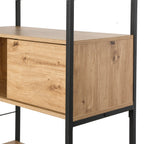 Lenny - Bookcase with 3 Sliding Doors - Light Wood