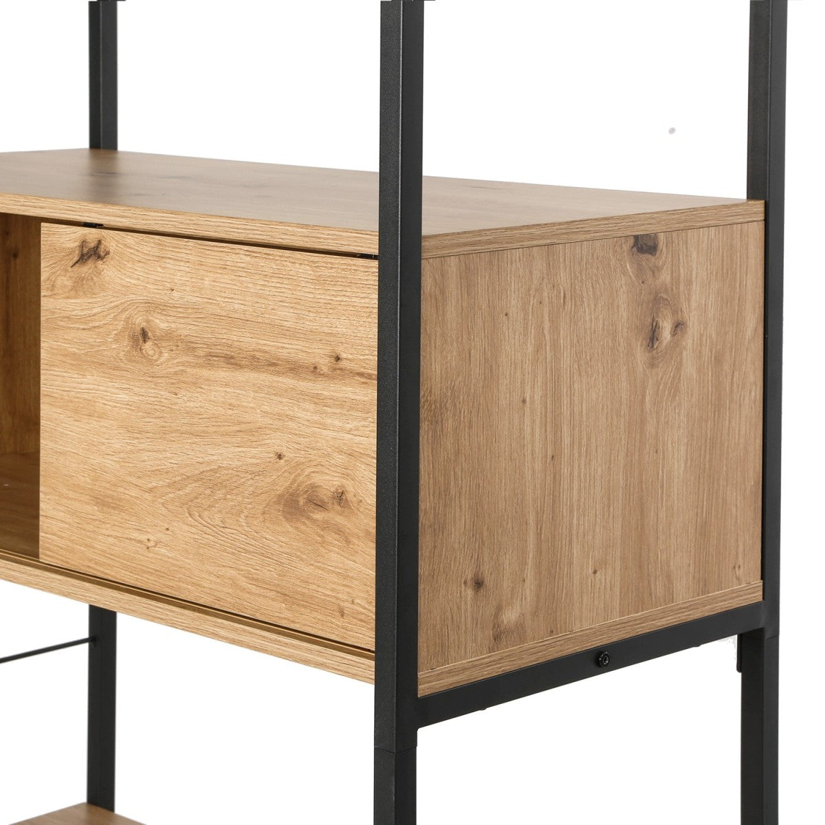 Lenny - Bookcase with 3 Sliding Doors - Light Wood