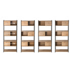 Lenny - Bookcase with 3 Sliding Doors - Light Wood