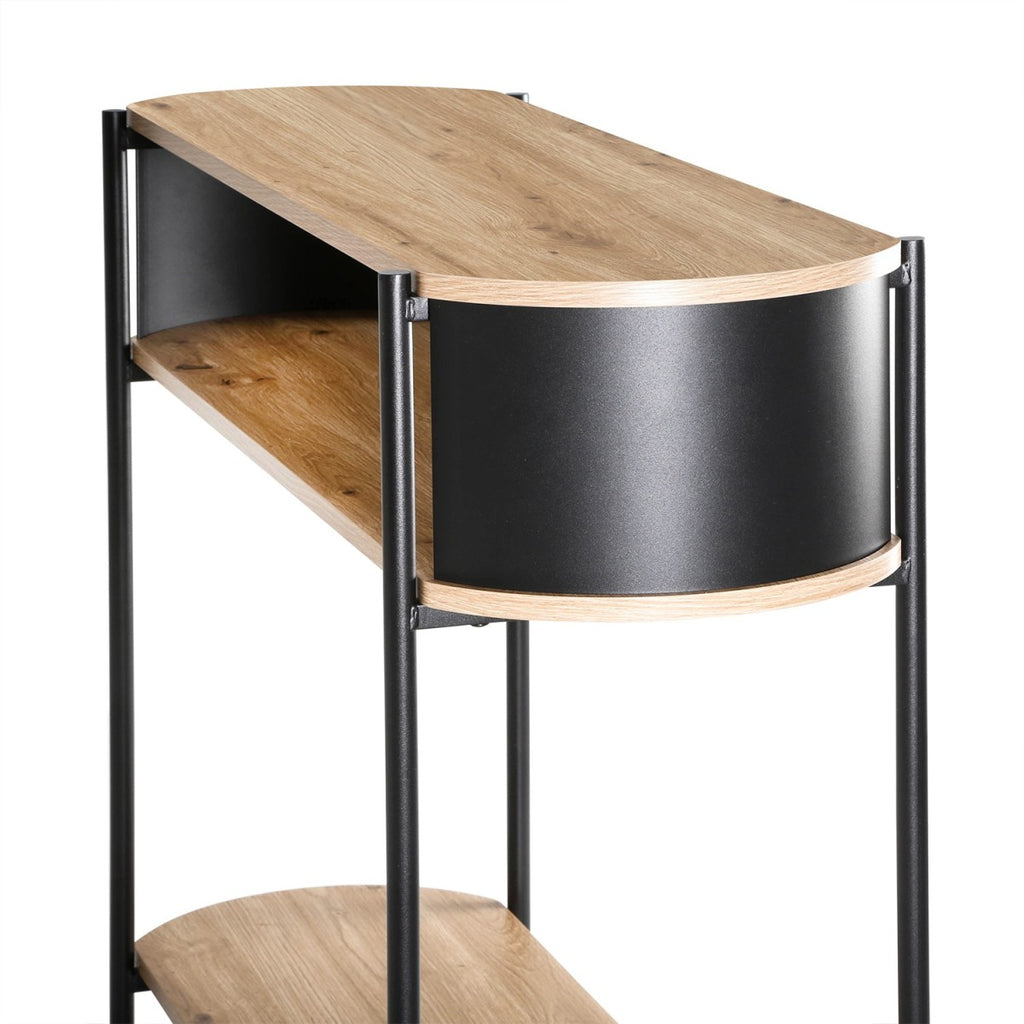 Eklo - Console 3 Niveaux - Bois & Métal Noir