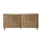Eden - Buffet 4 Portes Façades Lamellées - Bois Clair