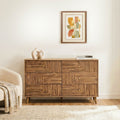 Eden - 6-Drawer Chest of Drawers with Slatted Fronts - Light Wood