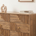 Eden - 6-Drawer Chest of Drawers with Slatted Fronts - Light Wood