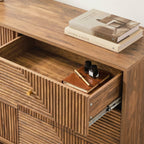 Eden - 6-Drawer Chest of Drawers with Slatted Fronts - Light Wood