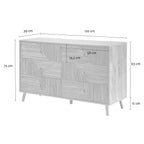 Eden - 6-Drawer Chest of Drawers with Slatted Fronts - Light Wood