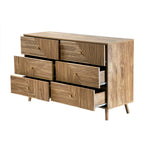 Eden - 6-Drawer Chest of Drawers with Slatted Fronts - Light Wood