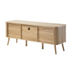Maho - TV Unit 2 Doors Rounded Slats - Oak