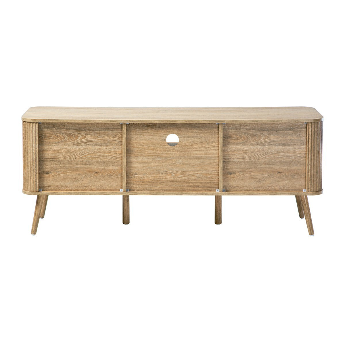 Maho - TV Unit 2 Doors Rounded Slats - Oak