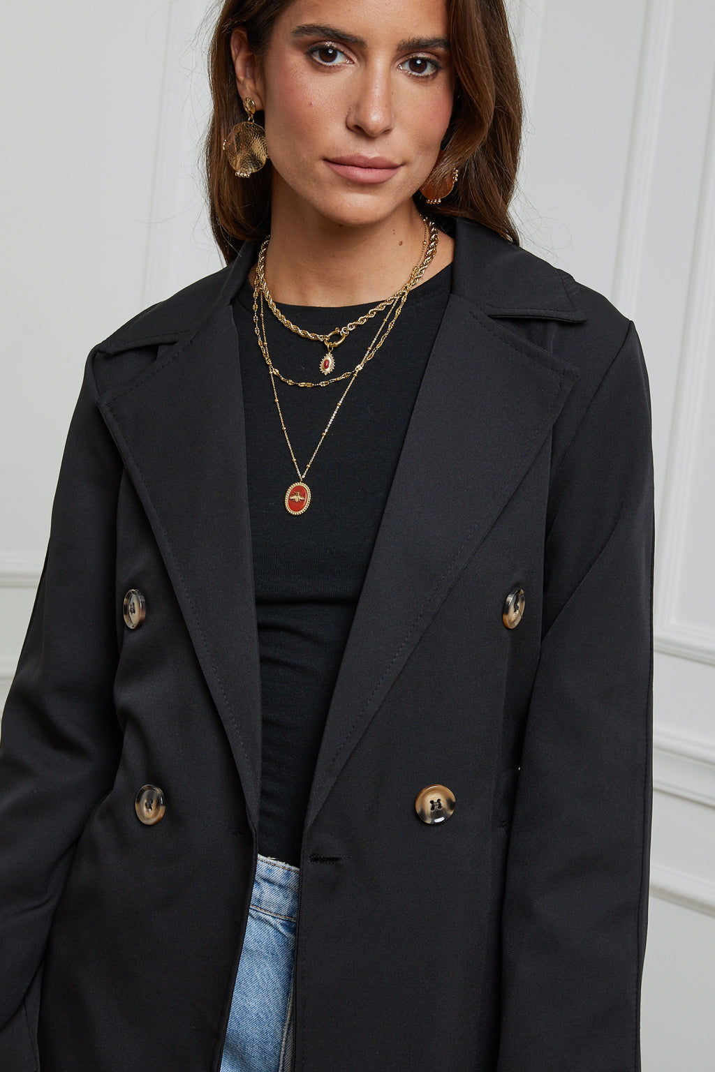 Gabardina - Negro