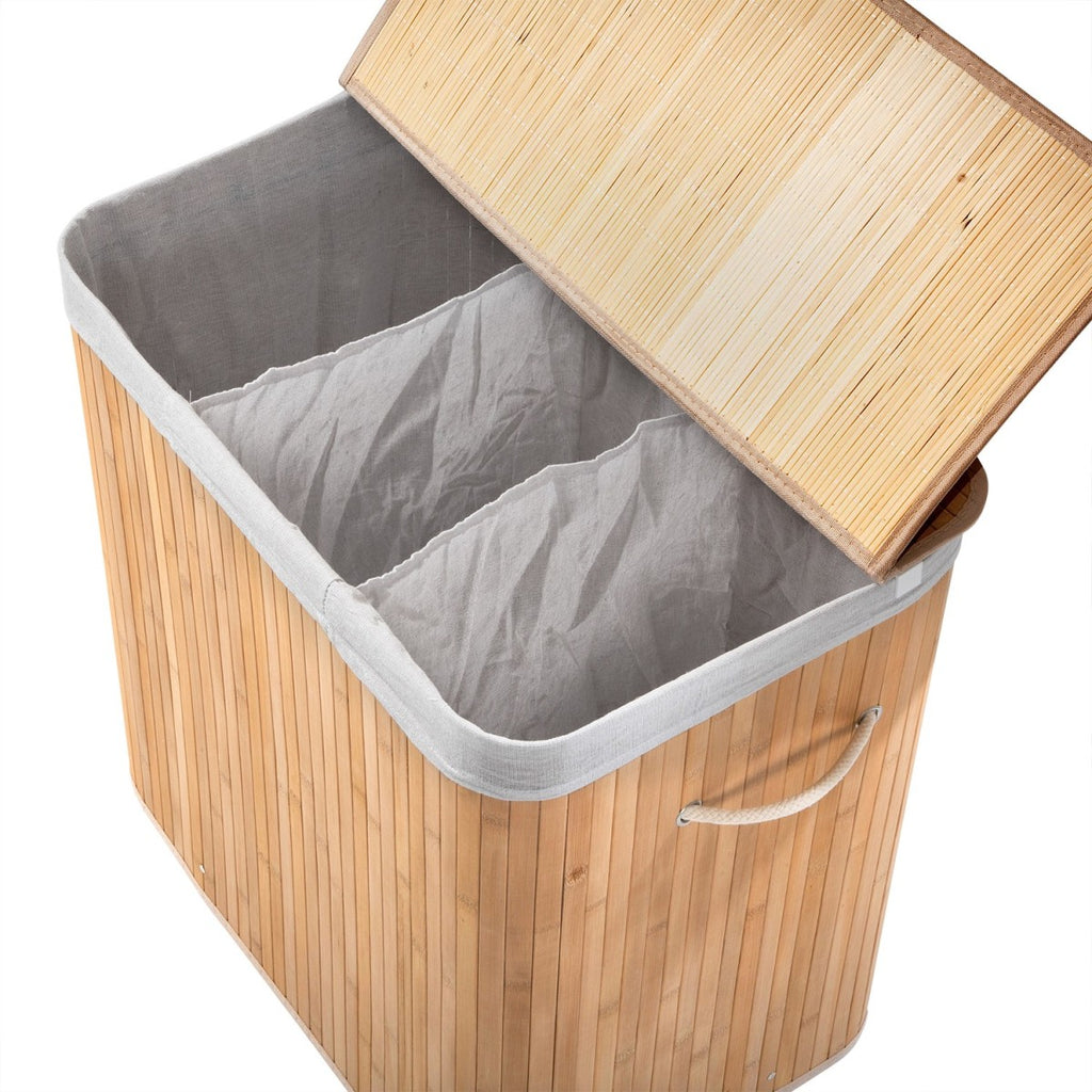 Ysa - 3-Compartment Laundry Basket - Bamboo