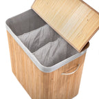 Ysa - 3-Compartment Laundry Basket - Bamboo