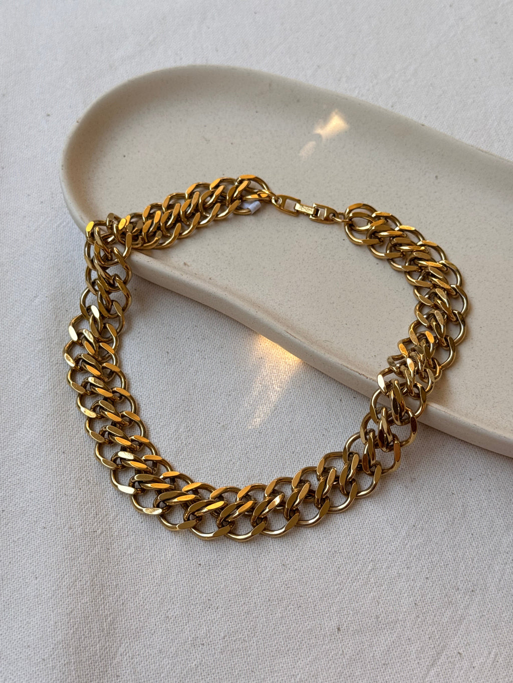 Collar Napier Vintage - Malla Doble Dorada