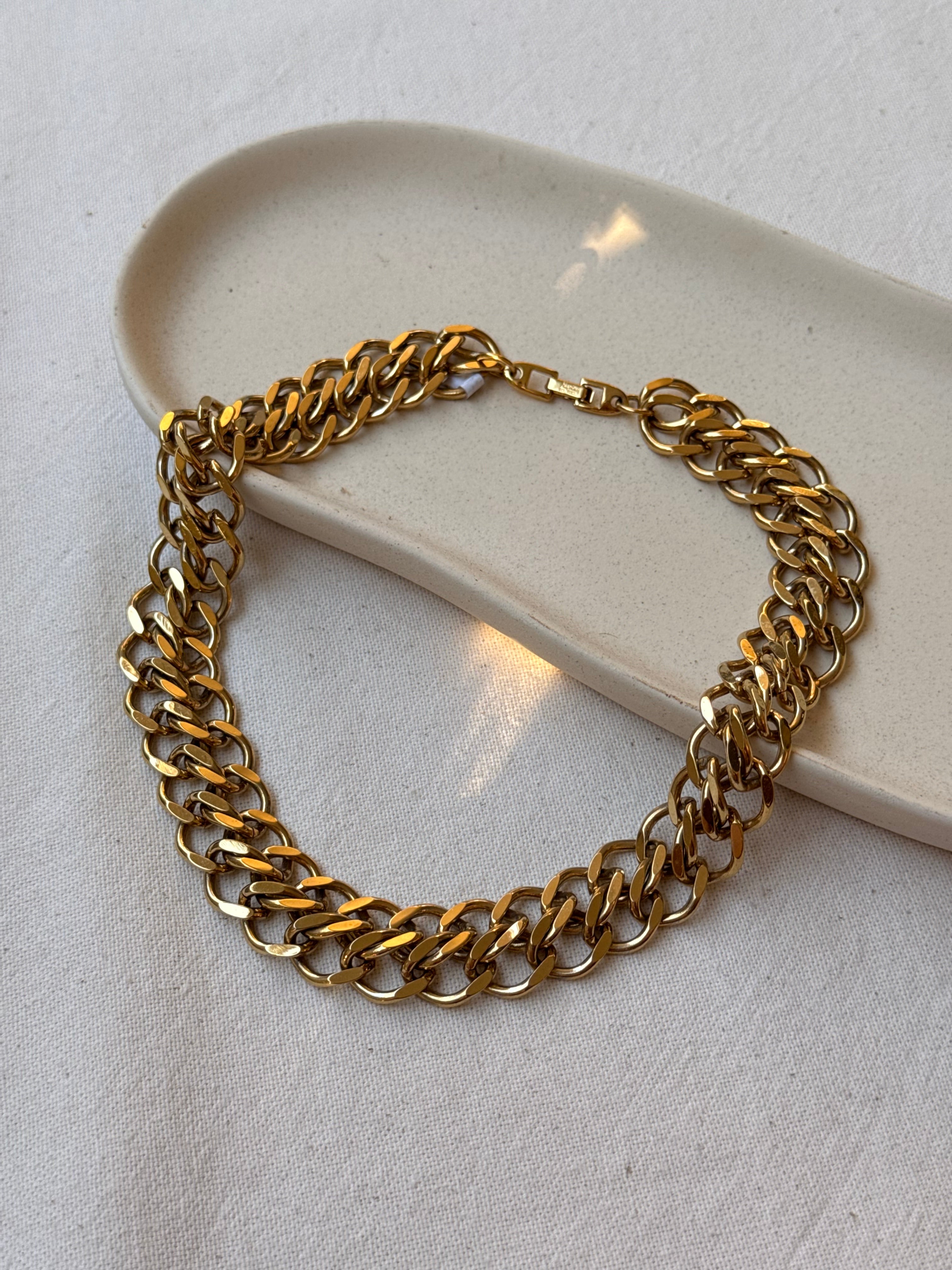 Collar Napier Vintage - Malla Doble Dorada