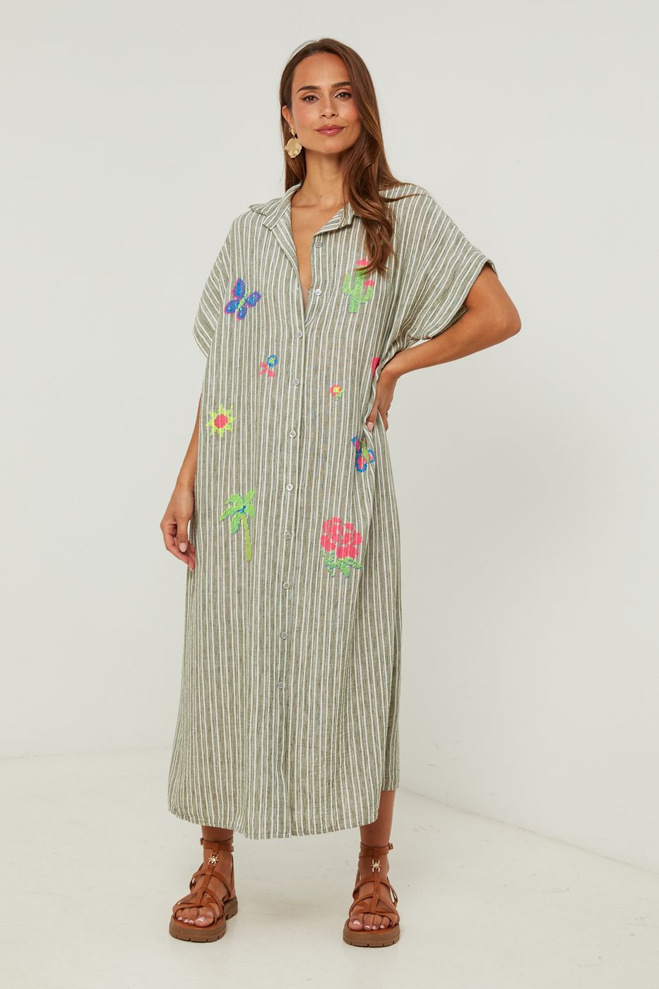Vestido camisero - Caqui