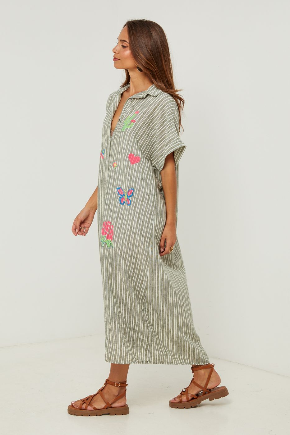 Vestido camisero - Caqui