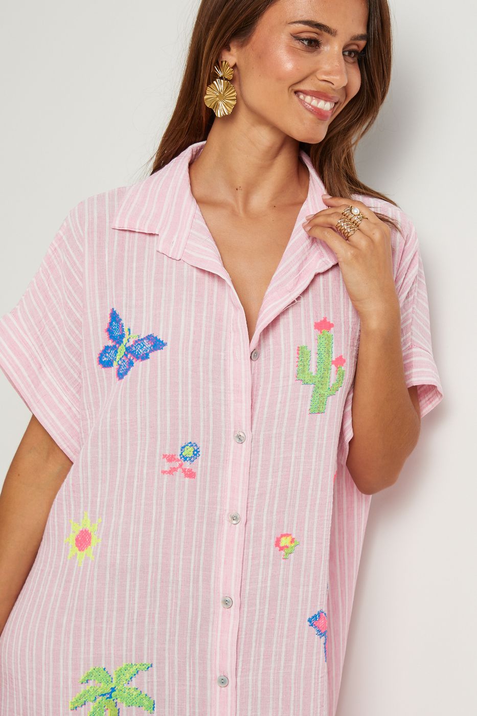 Vestido camisero - Rosa