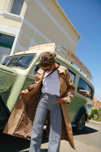 Beige leopard print Paul trench coat 