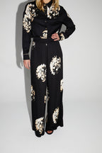 Print Maxi Beige Flower Trousers
